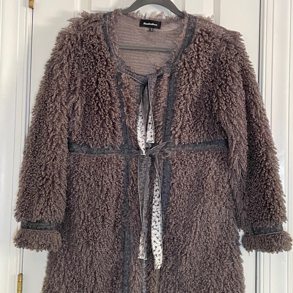 Luxury Grey Chenille Teddy Jacket/Cardigan
